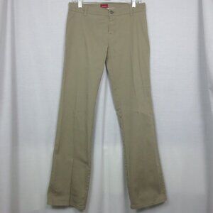 New Dickies Khaki Jeans Regular Rise Wide Leg Stretch Work Wear Size 9 Jr